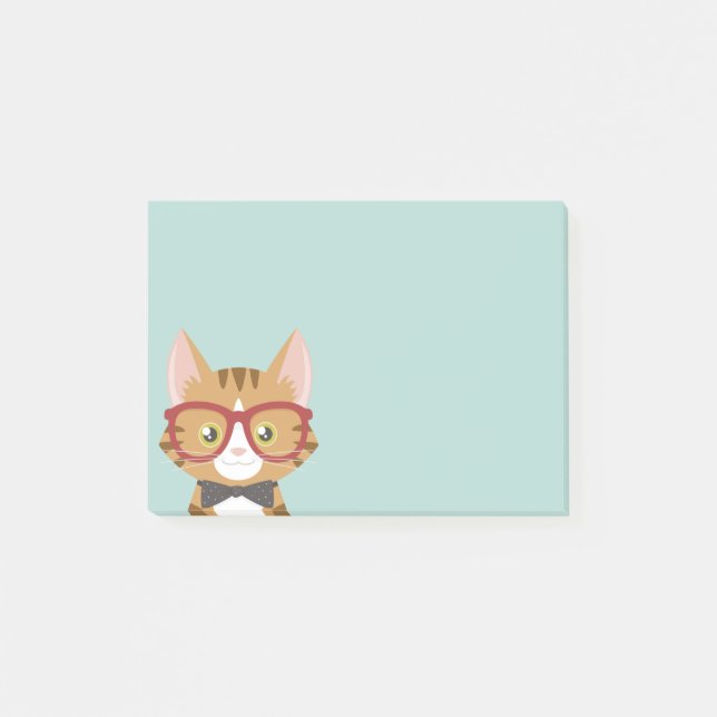 Orange Tabby Hipster Cat Kids Post-it® Notes (Front)