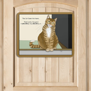 Orange Tabby Homeowner Funny Cat Door Sign
