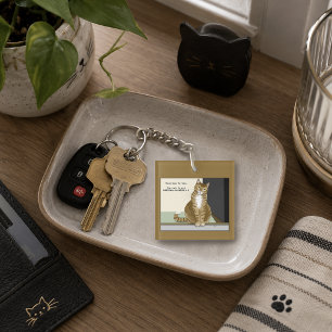 Orange Tabby Homeowner Funny Cat Keychain