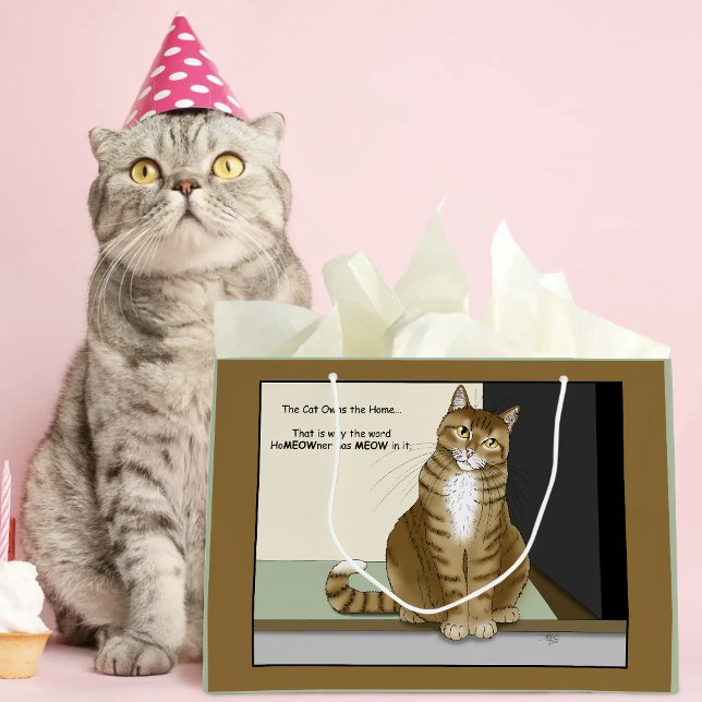 Orange Tabby Homeowner Funny Cat Large Gift Bag (Creator Uploaded)