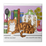 Orange Tabby Kitchen Counter Top Cat Tile at Zazzle