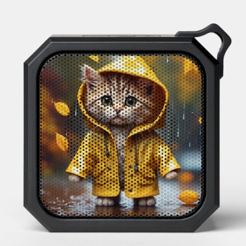 Orange Tabby Kitten in Raincoat Bluetooth Speaker