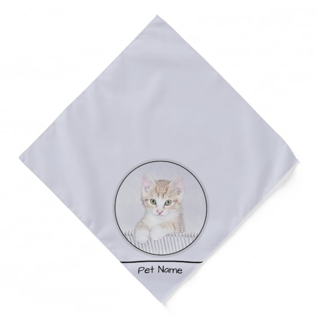 Orange Tabby Kitten Painting Cute Original Art Bandana (Front)