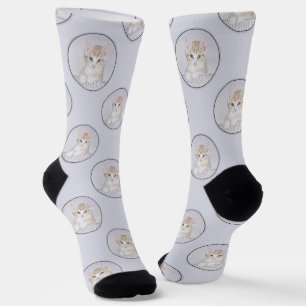 Orange Tabby Kitten Painting Cute Original Art Socks