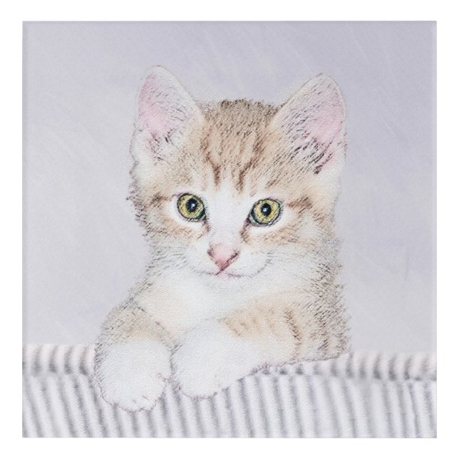 Orange Tabby Kitten Painting - Original Cat Art (Front)