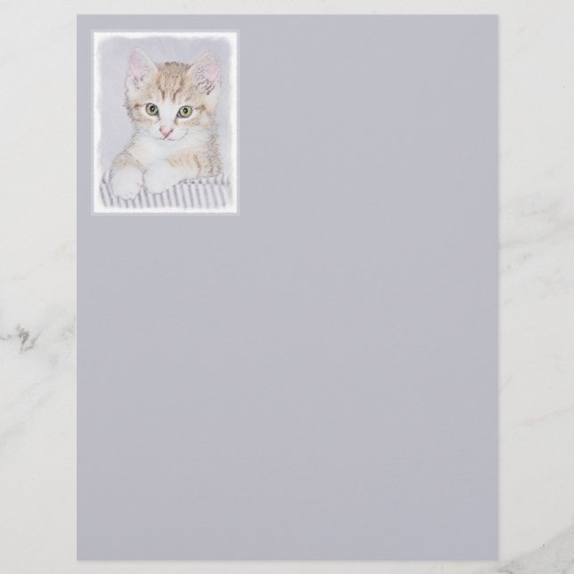 Orange Tabby Kitten Painting - Original Cat Art (Front)