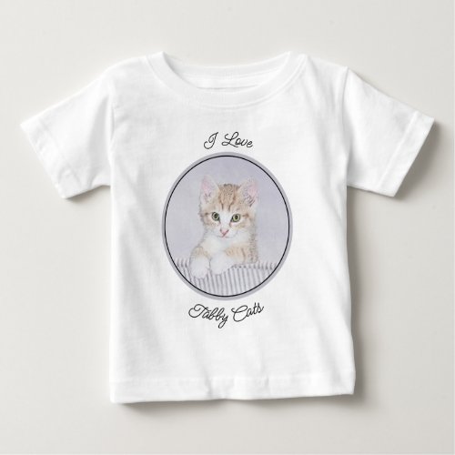 Orange Tabby Kitten Painting _ Original Cat Art Baby T_Shirt