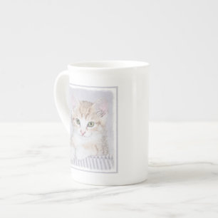 Orange Tabby Kitten Painting - Original Cat Art Bone China Mug