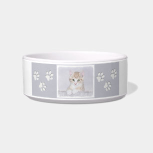 Orange Tabby Kitten Painting - Original Cat Art Bowl