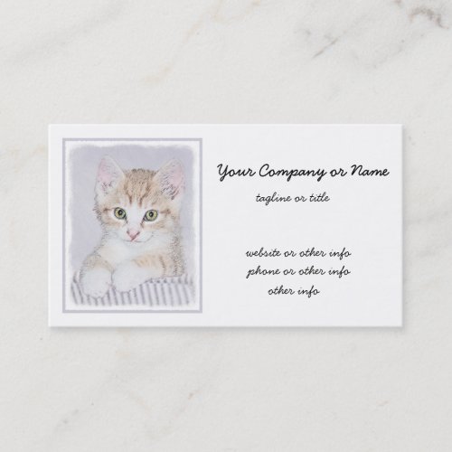 Orange Tabby Kitten Painting _ Original Cat Art Business Card