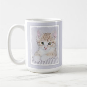 Orange Tabby Kitten Painting - Original Cat Art Coffee Mug