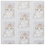 Orange Tabby Kitten Painting - Original Cat Art Fabric