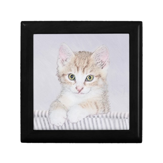 Orange Tabby Kitten Painting - Original Cat Art Gift Box (Front)