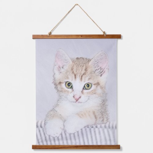 Orange Tabby Kitten Painting _ Original Cat Art Hanging Tapestry