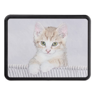 Orange Tabby Kitten Painting - Original Cat Art Hitch Cover