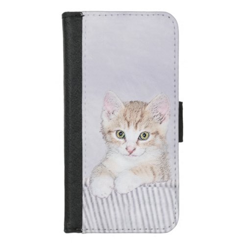 Orange Tabby Kitten Painting _ Original Cat Art iPhone 87 Wallet Case