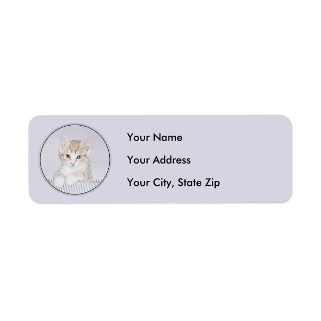 Orange Tabby Kitten Painting - Original Cat Art Label (Front)