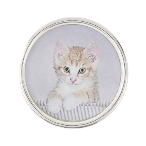 Orange Tabby Kitten Painting _ Original Cat Art Lapel Pin