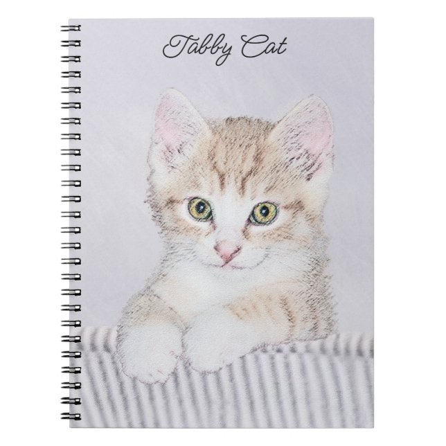 Orange Tabby Kitten Painting - Original Cat Art Notebook (Front)