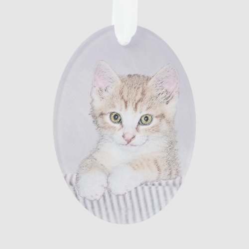 Orange Tabby Kitten Painting _ Original Cat Art Ornament