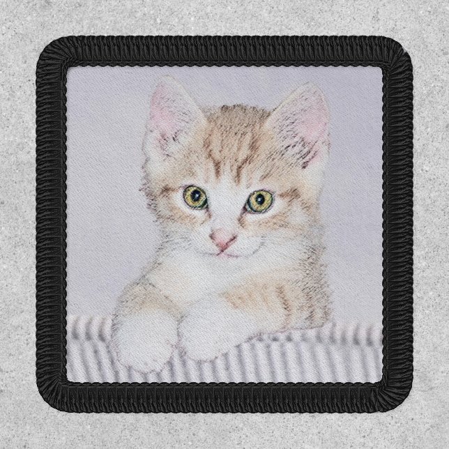 Orange Tabby Kitten Painting - Original Cat Art Patch (Front)