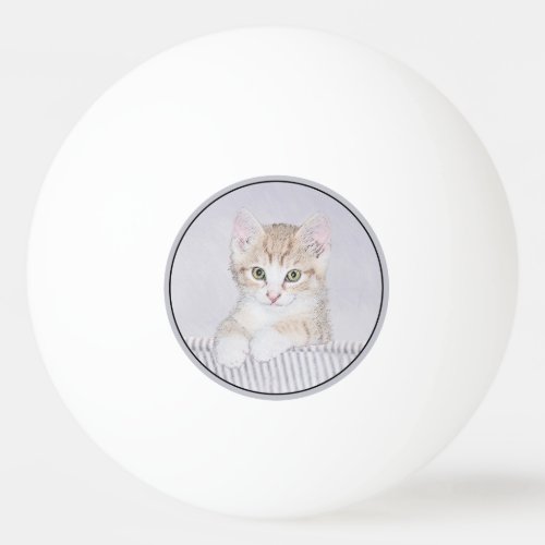Orange Tabby Kitten Painting _ Original Cat Art Ping Pong Ball