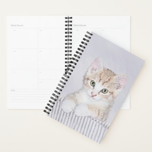 Orange Tabby Kitten Painting - Original Cat Art Planner (Display)