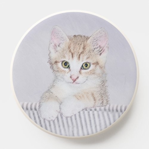 Orange Tabby Kitten Painting _ Original Cat Art PopSocket