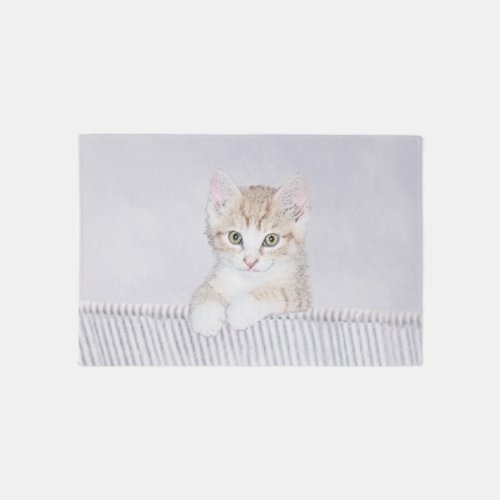 Orange Tabby Kitten Painting _ Original Cat Art Rug