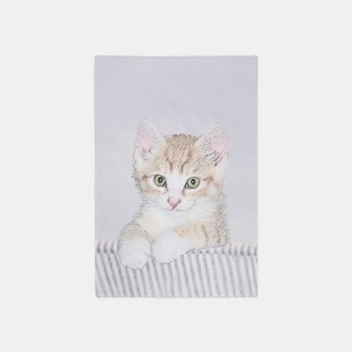 Orange Tabby Kitten Painting _ Original Cat Art Rug