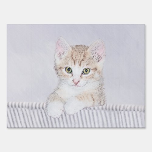 Orange Tabby Kitten Painting _ Original Cat Art Sign