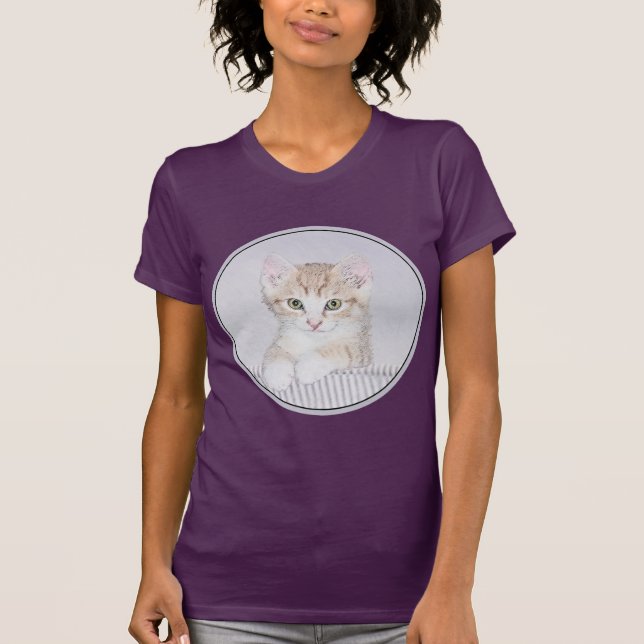 Orange Tabby Kitten Painting - Original Cat Art T-Shirt (Front)