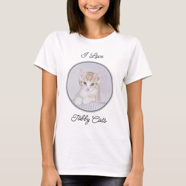 Orange Tabby Kitten Painting - Original Cat Art T-Shirt (Front)