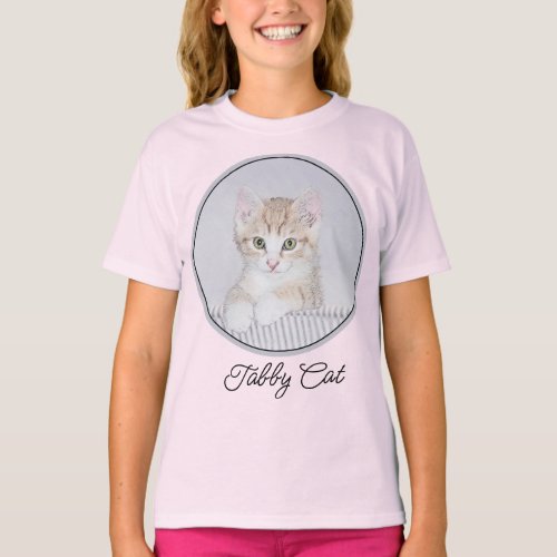 Orange Tabby Kitten Painting _ Original Cat Art T_ T_Shirt