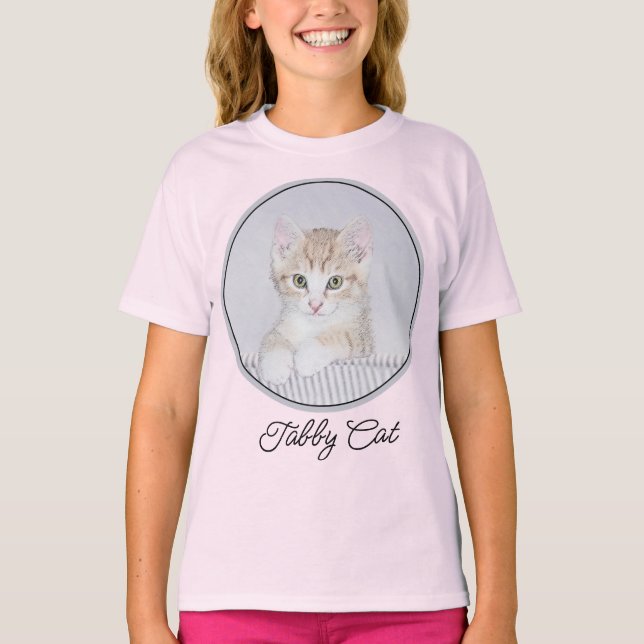 Orange Tabby Kitten Painting - Original Cat Art T- T-Shirt (Front)