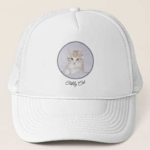 Orange Tabby Kitten Painting - Original Cat Art Trucker Hat