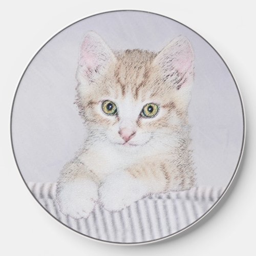 Orange Tabby Kitten Painting _ Original Cat Art Wireless Charger