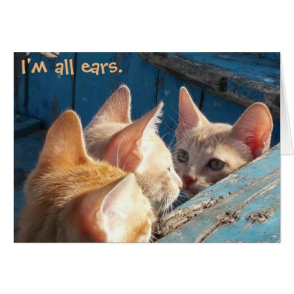 Orange Tabby Kittens &quot;I&#39;m All Ears&quot; Greeting Card