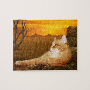 Orange tabby kitty cat jigsaw puzzle
