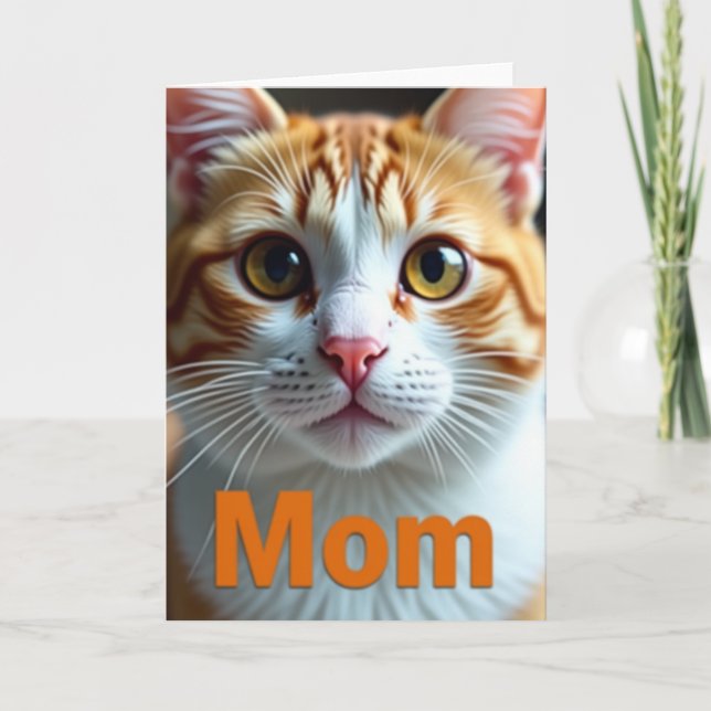 Orange Tabby Mom Mothers Day Card (Front)