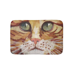 Orange Tabby Painting Detail  Bath Mat