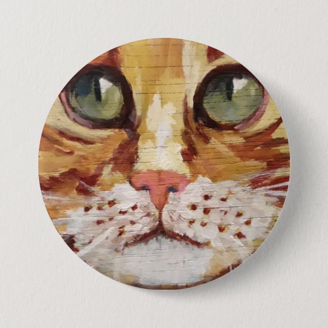 Orange Tabby Painting Detail  Button (Front)