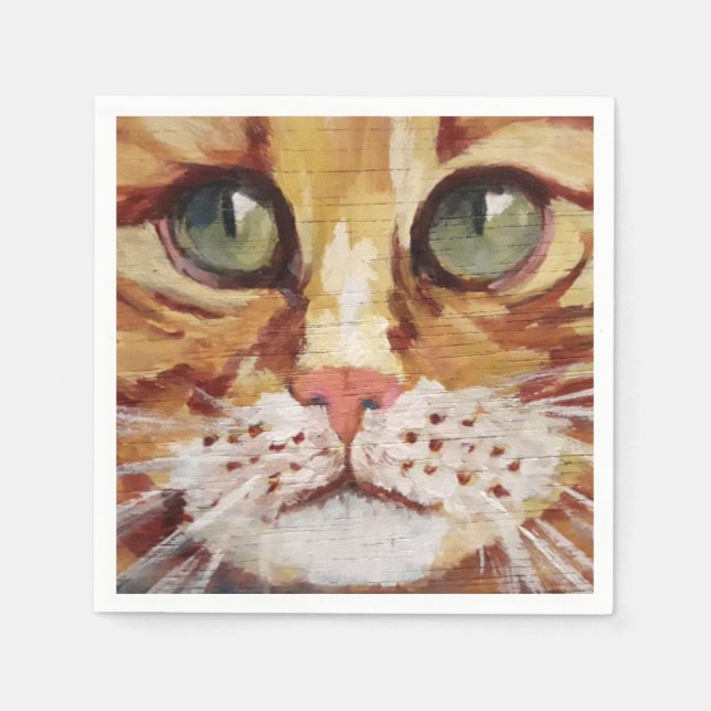 Orange Tabby Painting Detail  Napkins (Front)