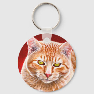 Orange Tabby Painting Keychain