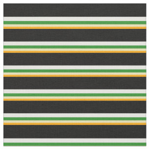 Orange, Tan, Forest Green, White & Black Colored Fabric