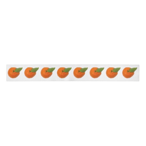 Orange tangerine with green leaf grosgrain ribbon