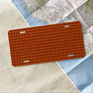 Orange Tartan License Plate
