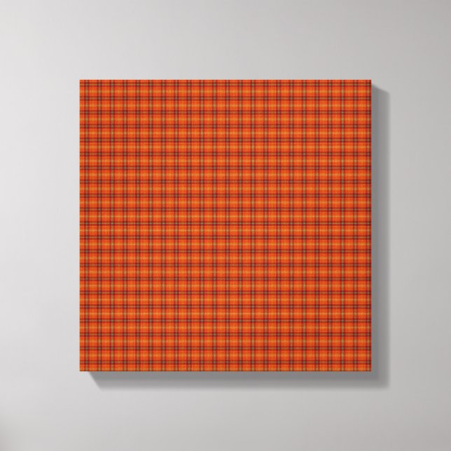 Orange Tartan Wrapped Canvas Print (Front)
