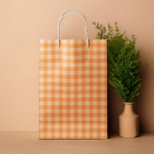 Orange Tartar plaid summer Medium Gift Bag