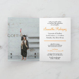 Orange Tassel Graduation Announcement